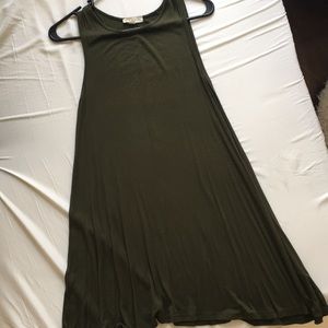 Super soft casual tank top dress army green